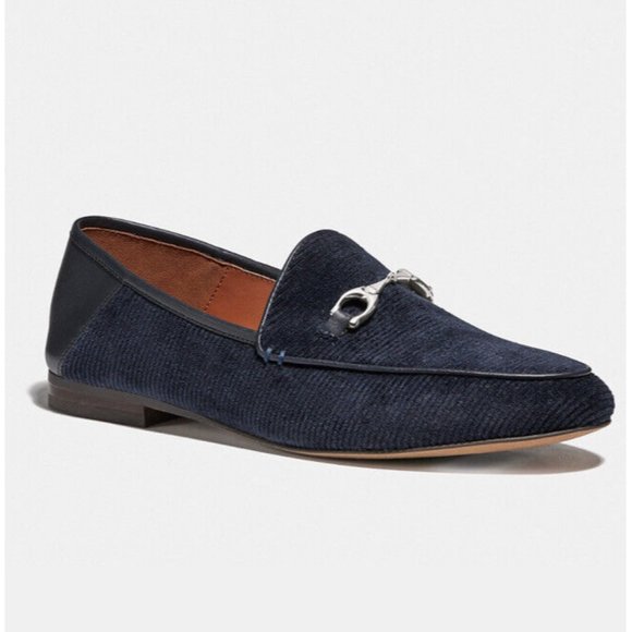 NIB Coach Haley Navy Corduroy Loafers FG4305 233484 $228 - Picture 1 of 9